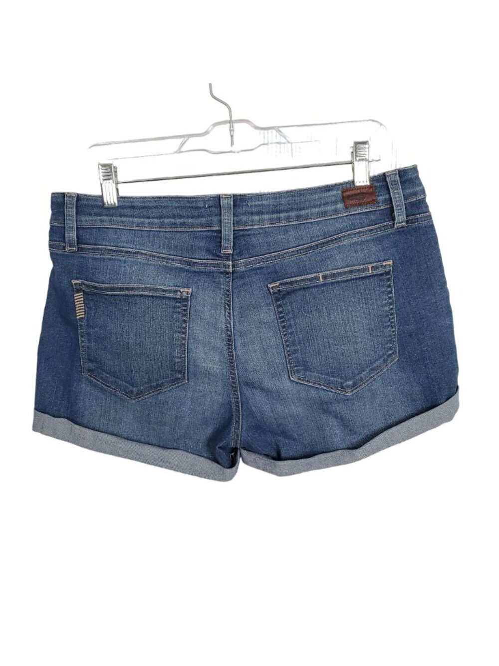 Paige Size 29 Jean Shorts Jimmie Jimmie Denim Stretch 3" Medium Wash Whiskers - Picture 2 of 11